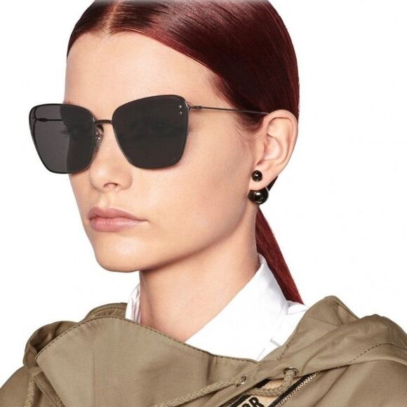 Dior Women Sunglasses Gunmetal Grey Butterfly MISSDIOR B2U CD40095U 08A H4A0 NEW